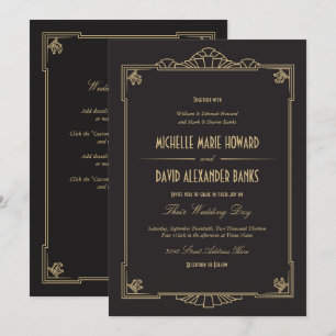 Art Deco Style Wedding Invitation (Detailed)