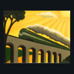 Art Deco Stylish Vintage inspired train poster<br><div class="desc">A stylish art deco 1930s inspired Art deco coronation scott train part of the Art deco travel posters available for sale. Vintage retro inspired stylish wall art. Originally hand painted in acrylic and designed by Emma Childs at EJLoriginalart.co.uk</div>