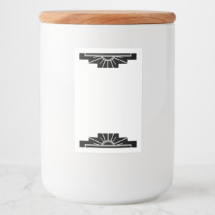 Art deco sun element in black food label