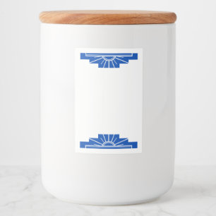 Art deco sun element in dark blue food label