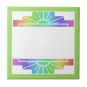 Art deco sun element in pastels tile