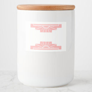 Art deco sun element in peach food label