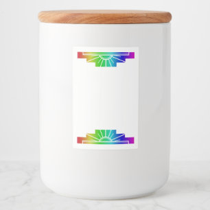 Art deco sun element in rainbow food label