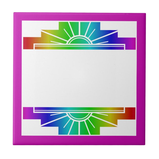 Art deco sun element in rainbow tile (Front)