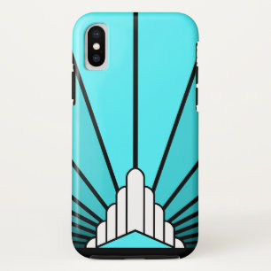 Art deco sun in aqua Case-Mate iPhone case
