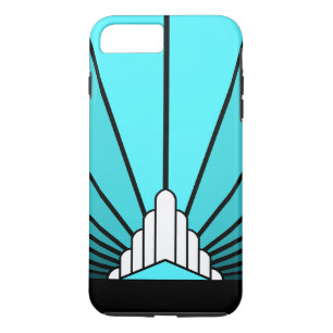 Art deco sun in aqua Case-Mate iPhone case