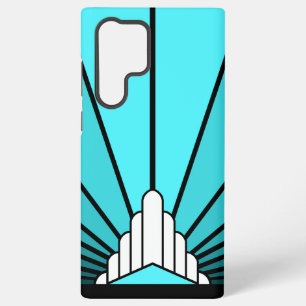 Art deco sun in aqua samsung galaxy case