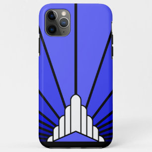 Art deco sun in blue iPhone 11 pro max case