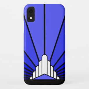 Art deco sun in blue iPhone / iPad case