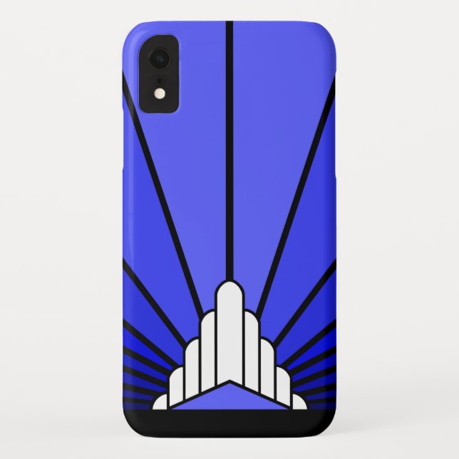 Art deco sun in blue iPhone / iPad case (Back)