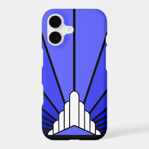 Art deco sun in blue iPhone / iPad case