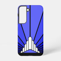 Art deco sun in blue