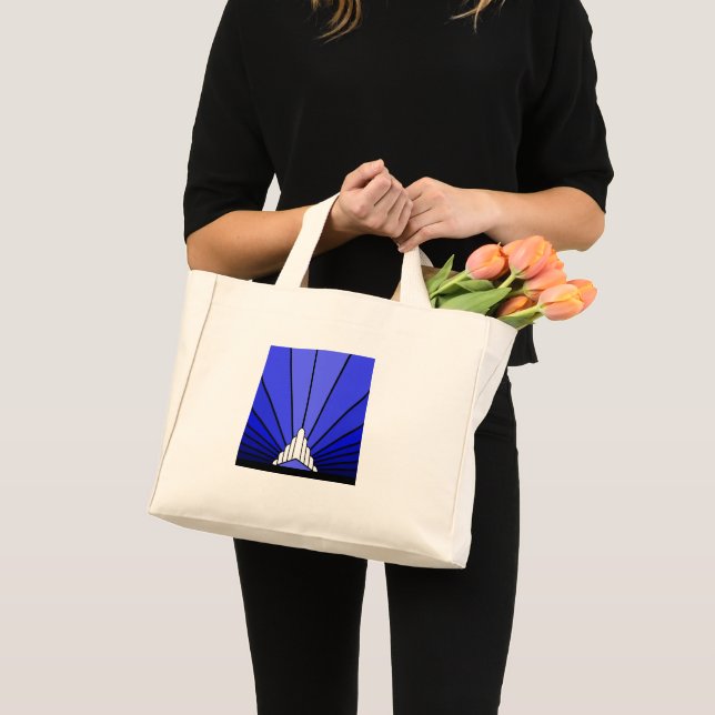 Art deco sun in blue Tote Bag (Front (Product))