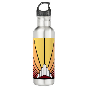 Art deco sun in dawn 710 ml water bottle