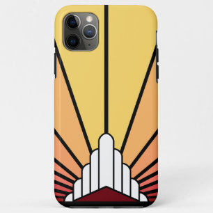 Art deco sun in dawn iPhone 11 pro max case