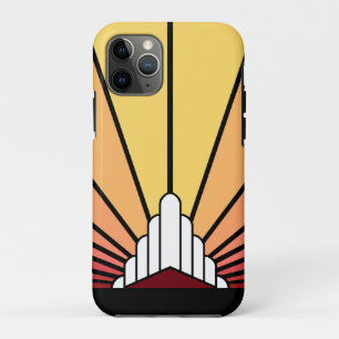 Art deco sun in dawn iPhone 11 pro case