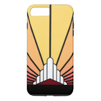 Art deco sun in dawn