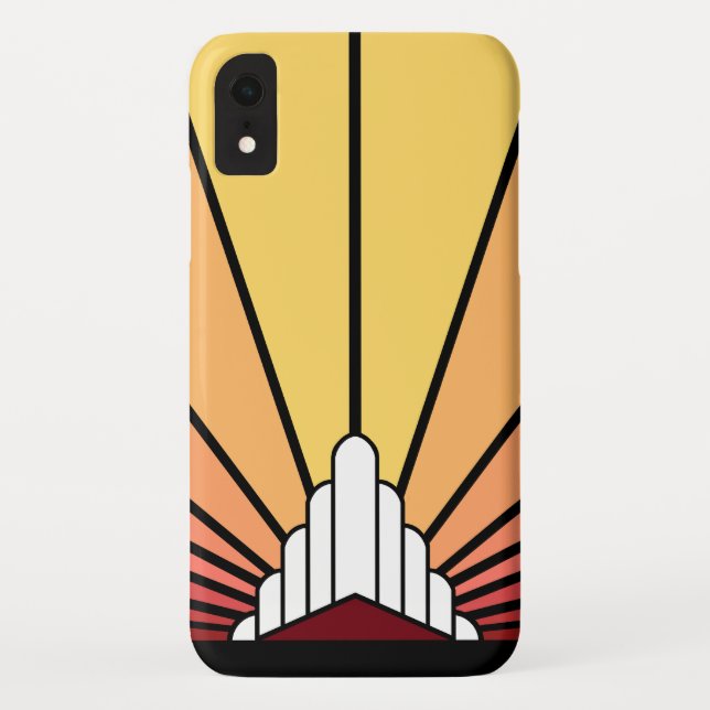 Art deco sun in dawn iPhone / iPad case (Back)