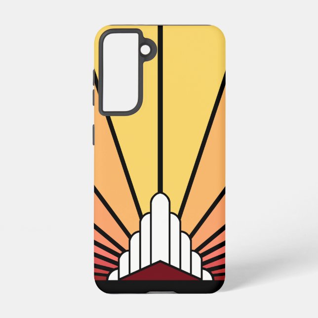 Art deco sun in dawn samsung galaxy s21 case (Back)
