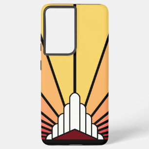 Art deco sun in dawn samsung galaxy case