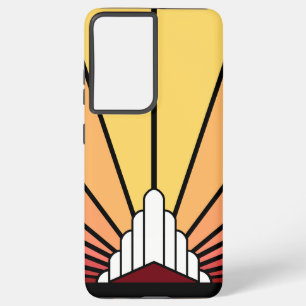 Art deco sun in dawn samsung galaxy case
