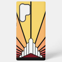 Art deco sun in dawn