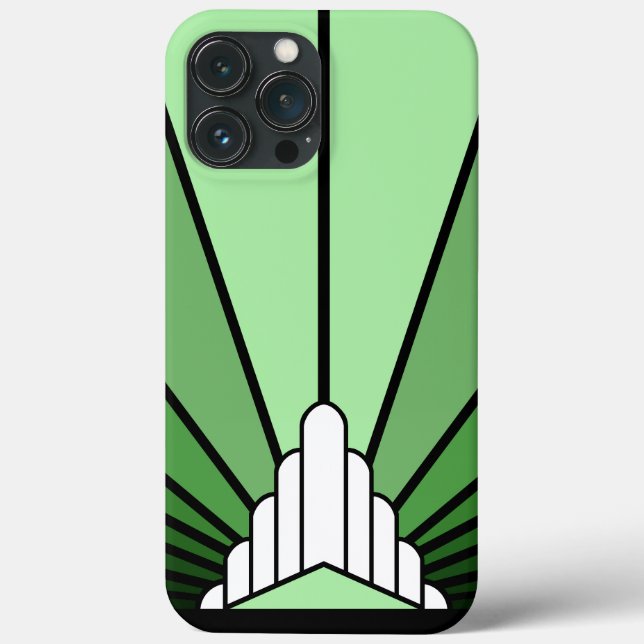 Art deco sun in green Case-Mate iPhone case (Back)