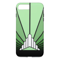Art deco sun in green