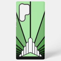 Art deco sun in green