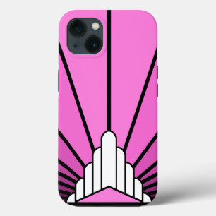 Art deco sun in pink iPhone 13 case
