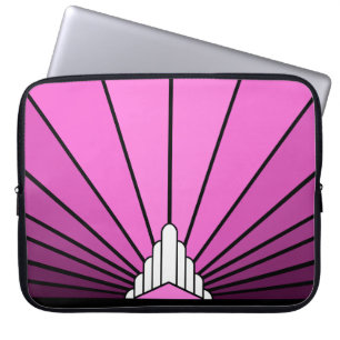 Art deco sun in pink Electronics Bag