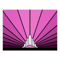 Art deco sun in pink