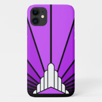 Art deco sun in purple