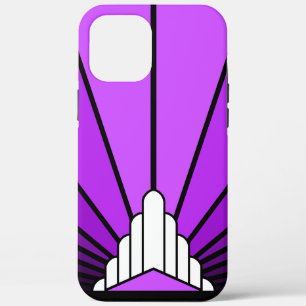 Art deco sun in purple iPhone 12 pro max case