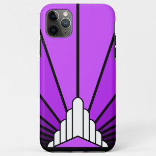 Art deco sun in purple iPhone 11 pro max case