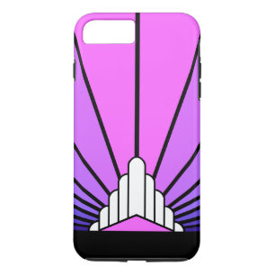 Art deco sun in purple & pink Case-Mate iPhone case