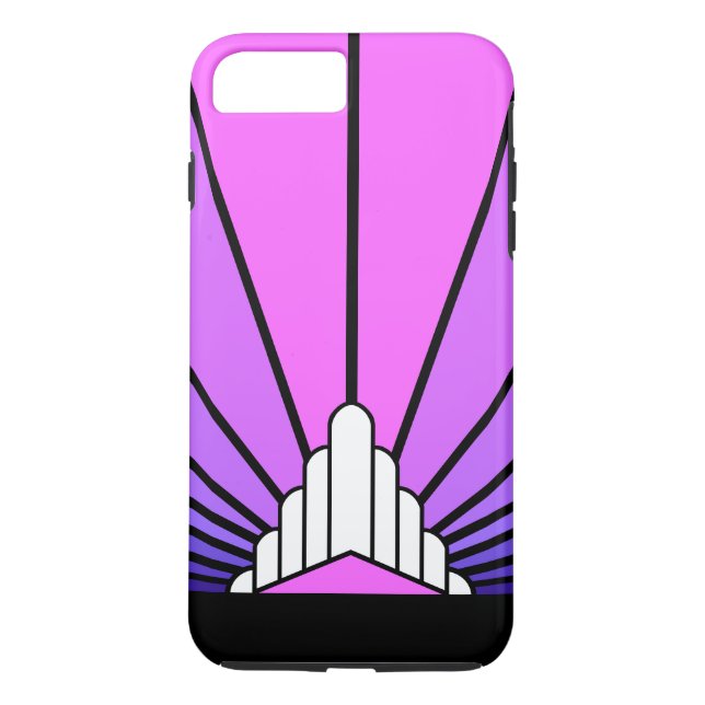 Art deco sun in purple & pink Case-Mate iPhone case (Back)
