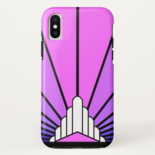 Art deco sun in purple & pink Case-Mate iPhone case (Back)