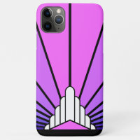 Art deco sun in purple & pink