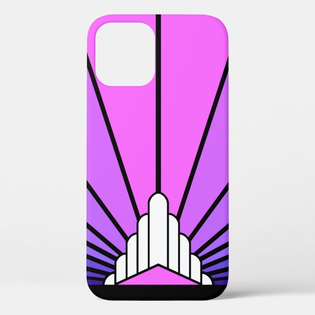 Art deco sun in purple & pink Case-Mate iPhone case (Back)