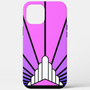 Art deco sun in purple & pink iPhone 12 pro max case