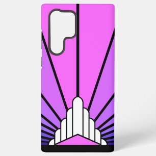 Art deco sun in purple & pink samsung galaxy case