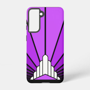 Art deco sun in purple samsung galaxy case