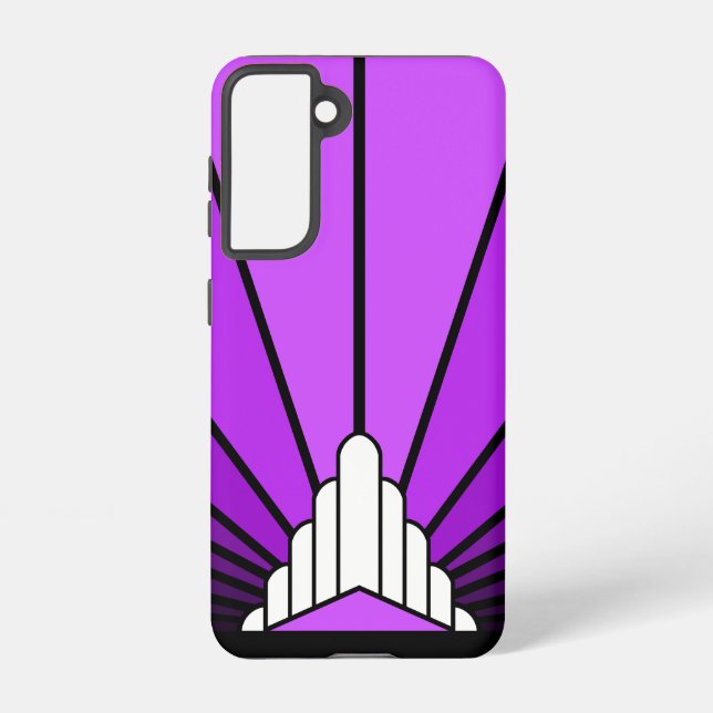Art deco sun in purple samsung galaxy s21 case (Back)