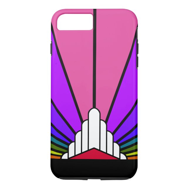 Art deco sun in rainbow Case-Mate iPhone case (Back)