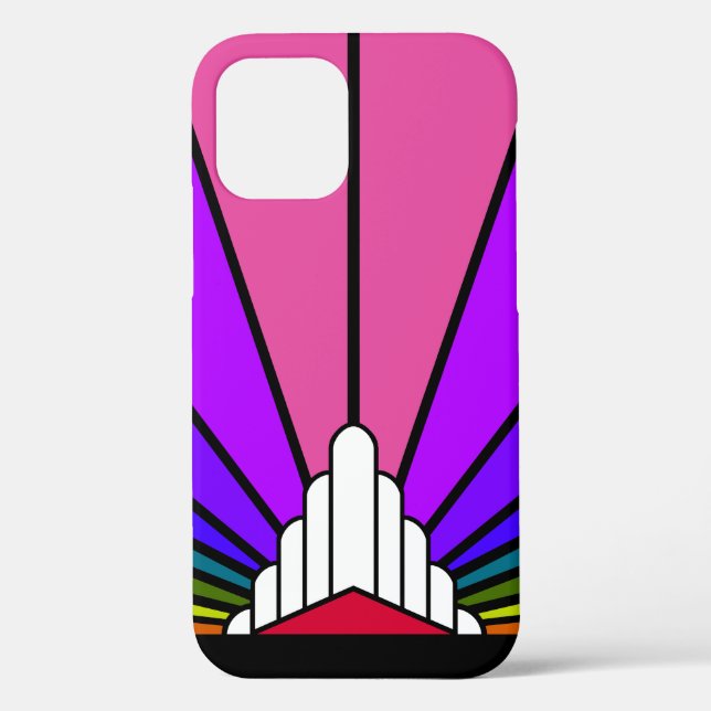 Art deco sun in rainbow Case-Mate iPhone case (Back)