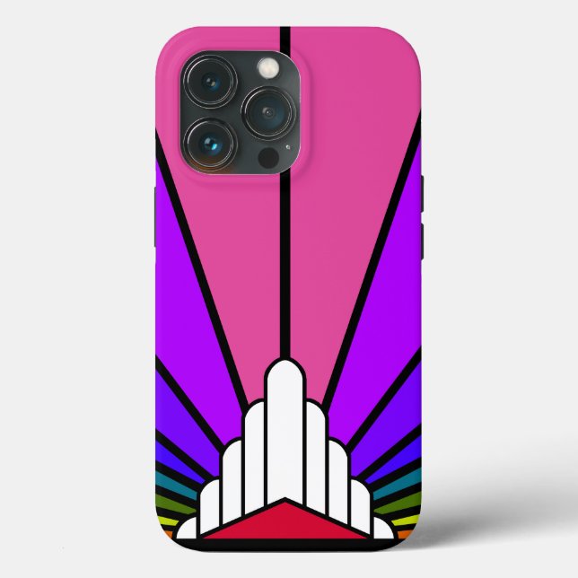 Art deco sun in rainbow Case-Mate iPhone case (Back)