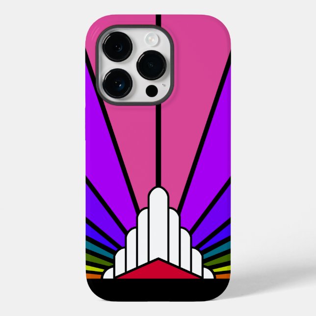 Art deco sun in rainbow Case-Mate iPhone case (Back)