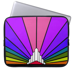 Art deco sun in rainbow Electronics Bag