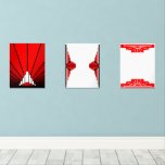 Art deco sun in red<br><div class="desc">Classic art deco style patterns created in red. 

Iconic art deco patterns,  true to the era.</div>